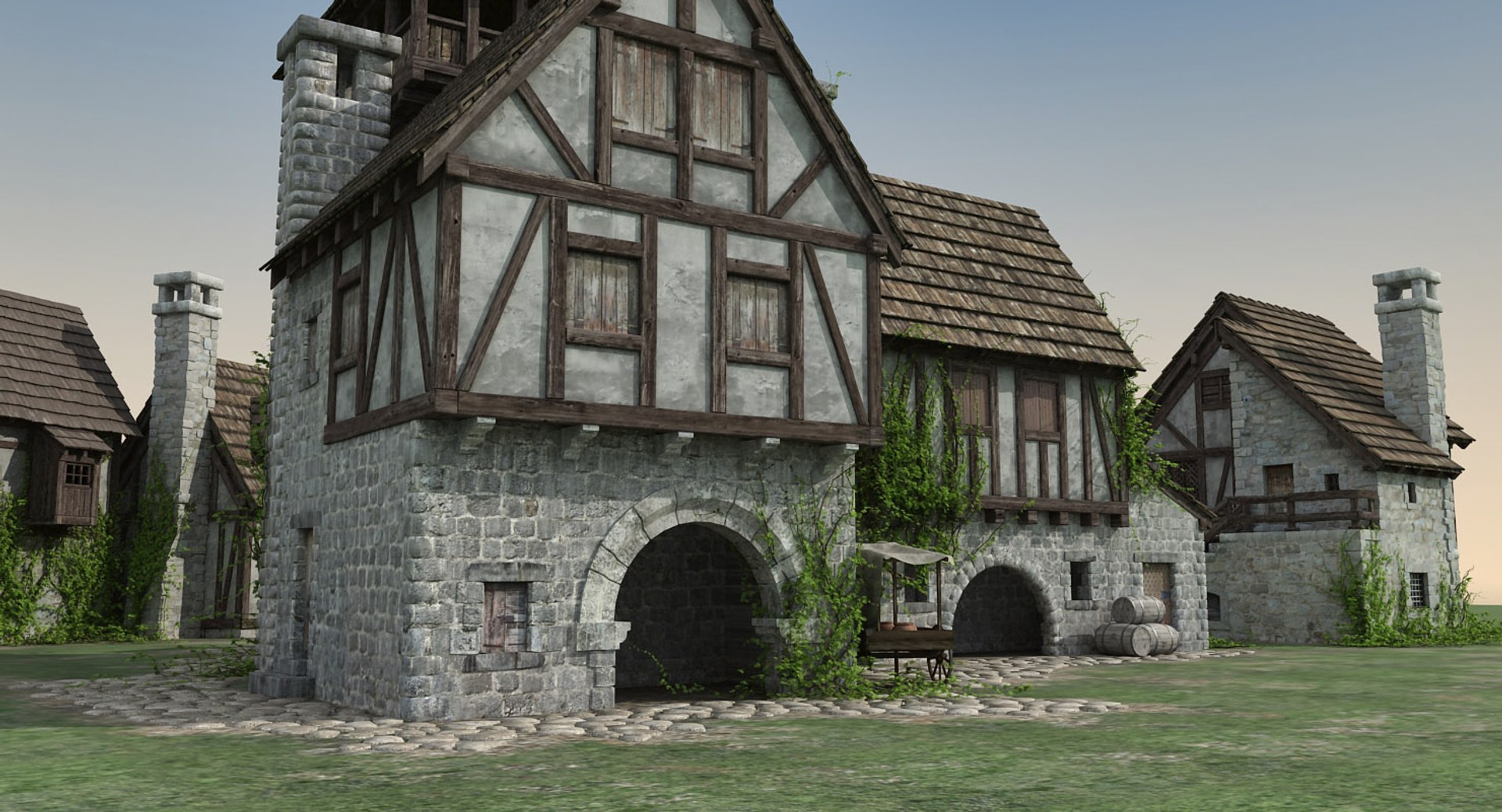 3d model medieval town