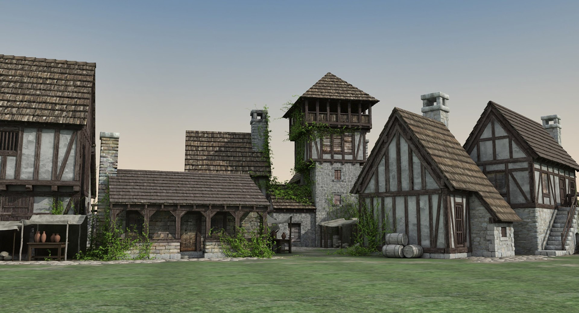 3d model medieval town