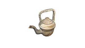 Antique Ceramic Teapot curved spout -high resolution 3d- 3D model