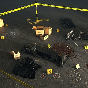 crime scene set barrier 3D