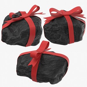 3D lumps coal ribbons model