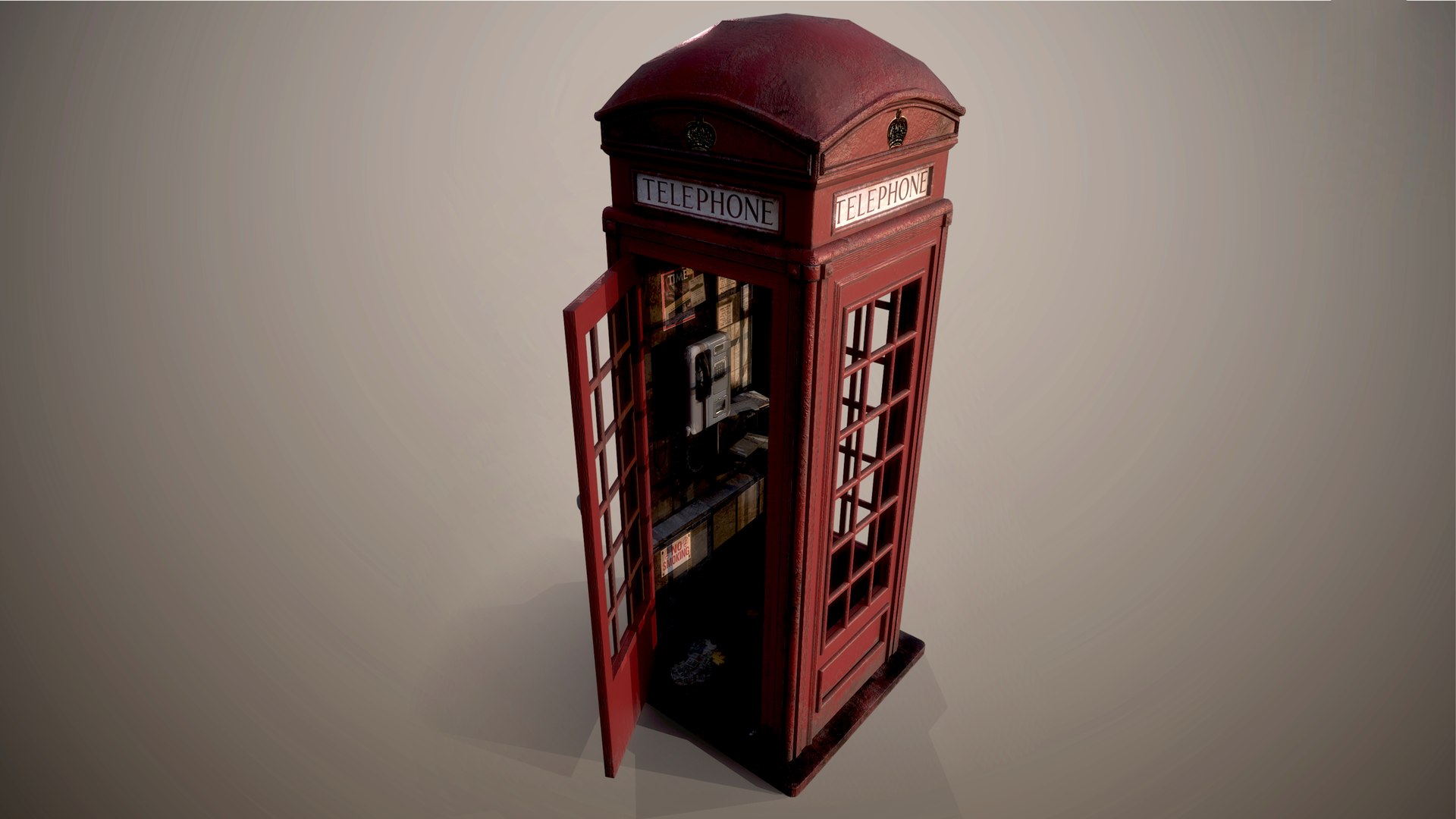 3D Red Telephone Box - TurboSquid 1872980
