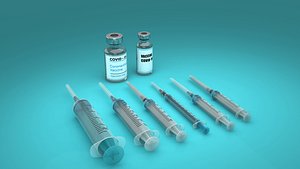 3D model Vaccine with Syringe