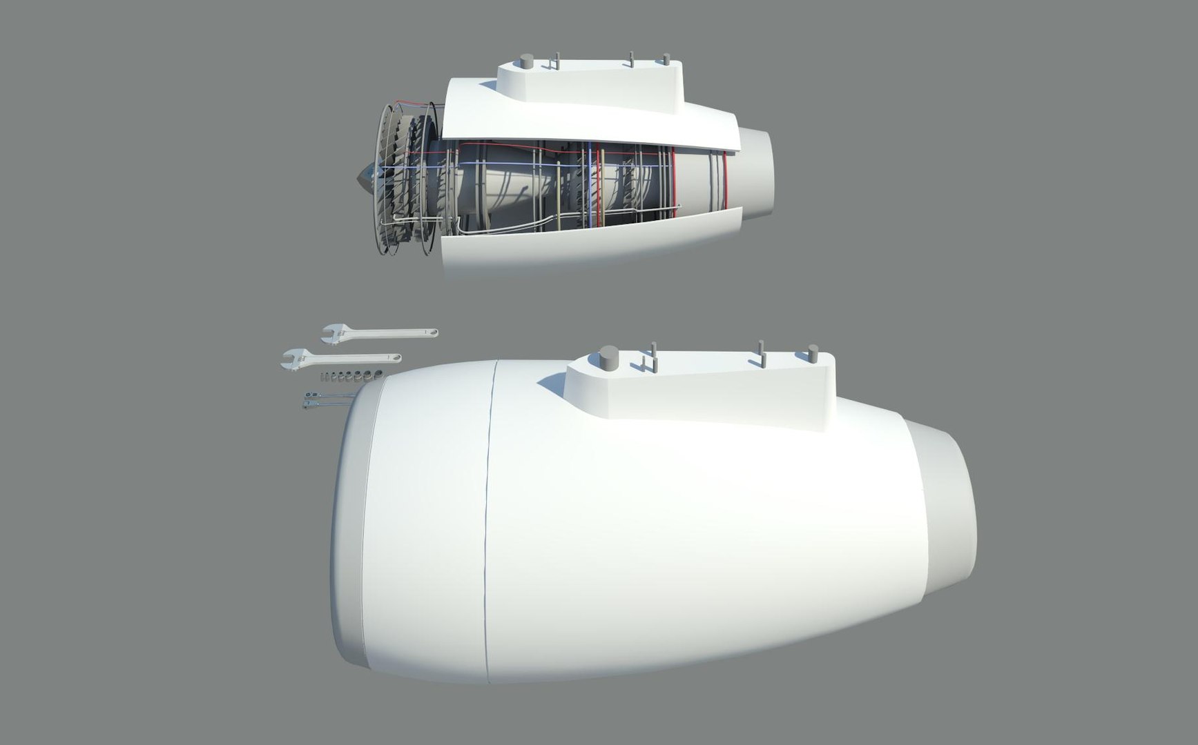 3D model jet engine https://p.turbosquid.com/ts-thumb/Ew/t3hLCz/IIJIKPCq/3dview2/jpg/1504992628/1920x1080/fit_q87/46e9c256e78dc3cf0161e0bd2d575de6587c858c/3dview2.jpg
