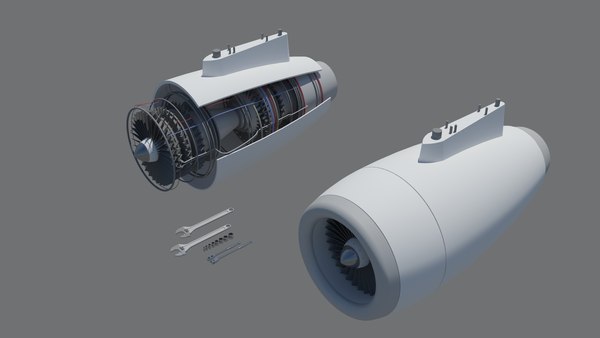 3D model jet engine