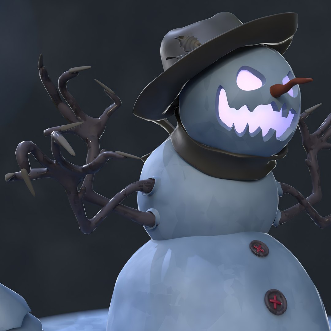 3D Angry Snowman - TurboSquid 2150289