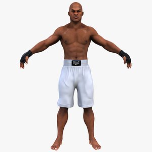 3d model angry boxer fighter
