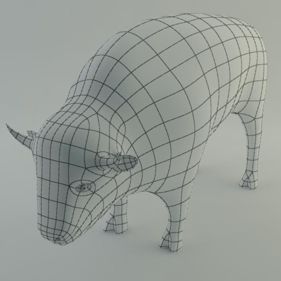 3d bison base mesh model