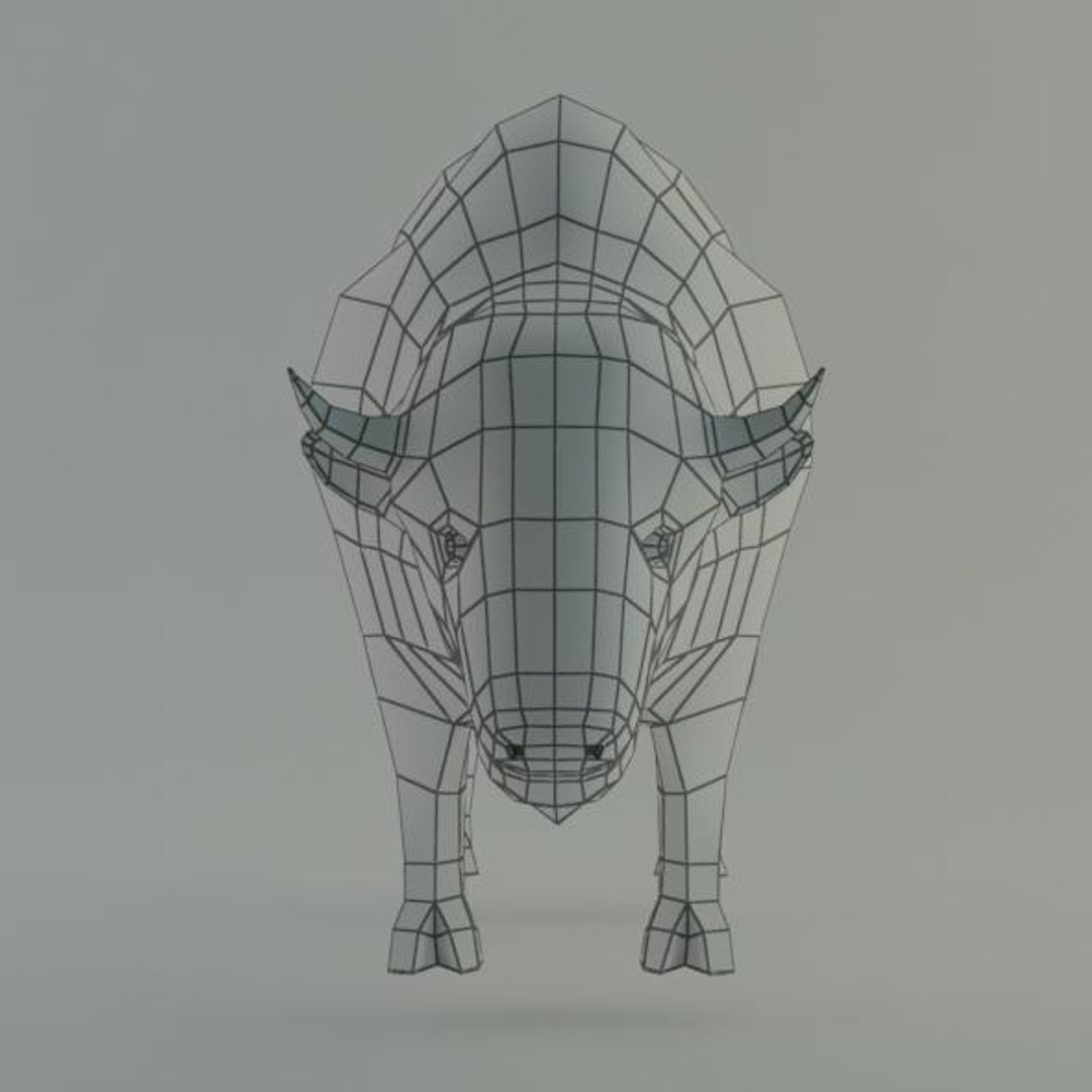 3d bison base mesh model