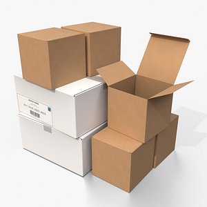 Cardboard Box Collection - Square Shape Contrast