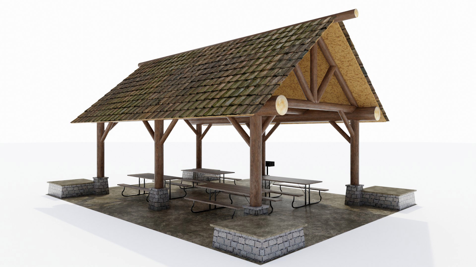 Large Picnic Shed 3D - TurboSquid 1597980