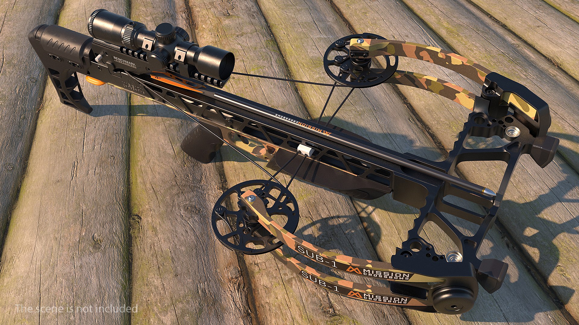Crossbow Camouflage Mission Sub-1 XR with Arrow 3D model preview
