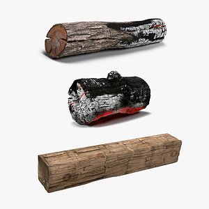 3D Fireplace Logs Collection model