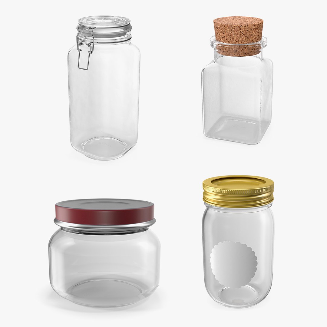 Empty Jars Collection 3 3D model preview