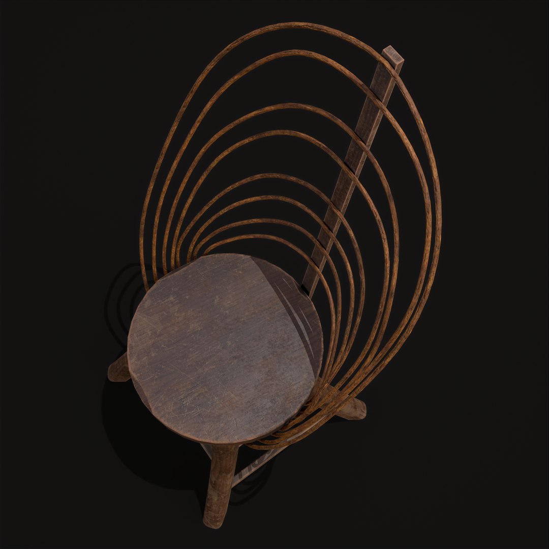 Rustic High Back Bent Stick Chair 3D model - TurboSquid 1937649