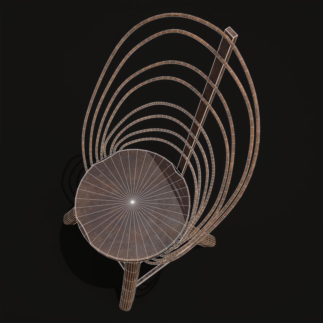 Rustic High Back Bent Stick Chair 3D model - TurboSquid 1937649