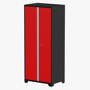 3D Storage System Type 01 Furniture 01 Red Clean and Dirty model