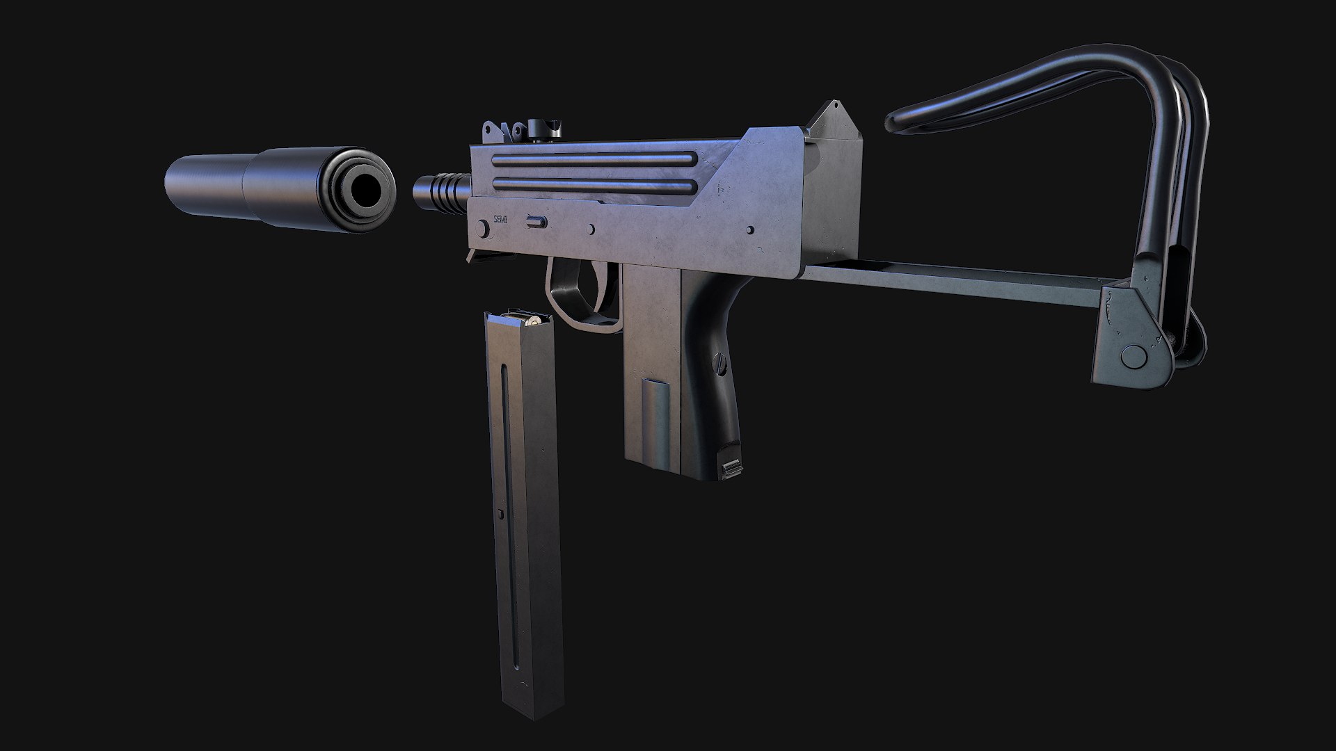 Machine Pistol Mac-10 3D - TurboSquid 1519400