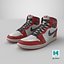 Nike Air Jordan Retro Basketball Footwear High Red 3D model