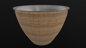 Bamboo Table AR VR PBR Lowpoly with game ready