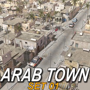 3d model arab town street multi