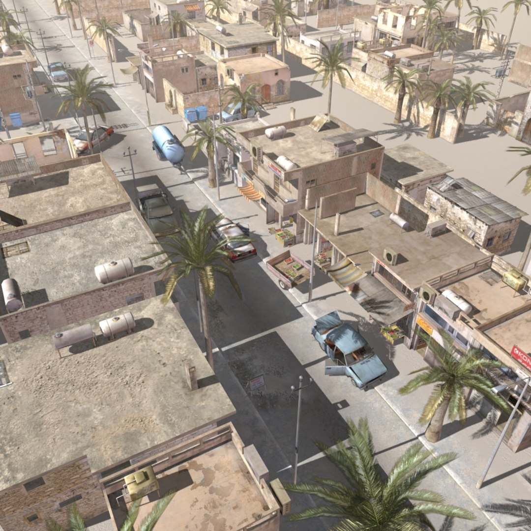 3d Model Arab Town Street Multi