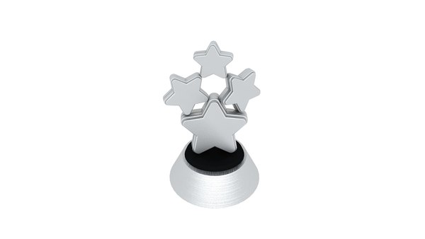 3D Silver Star Trophy model