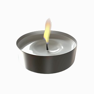 Animated Tealight Candle - Moving Flame  - 3D Asset