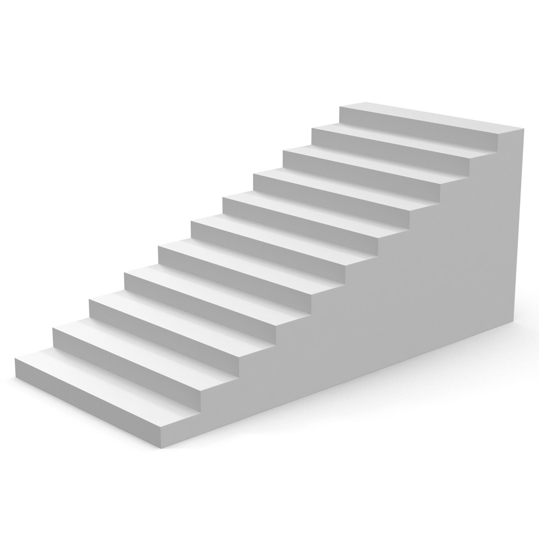 White Stairs 3D model preview