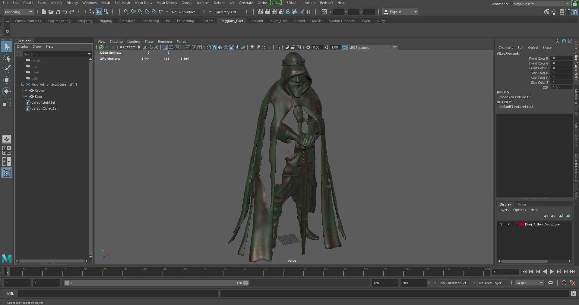 King Arthur Sculpture Model - TurboSquid 2414504