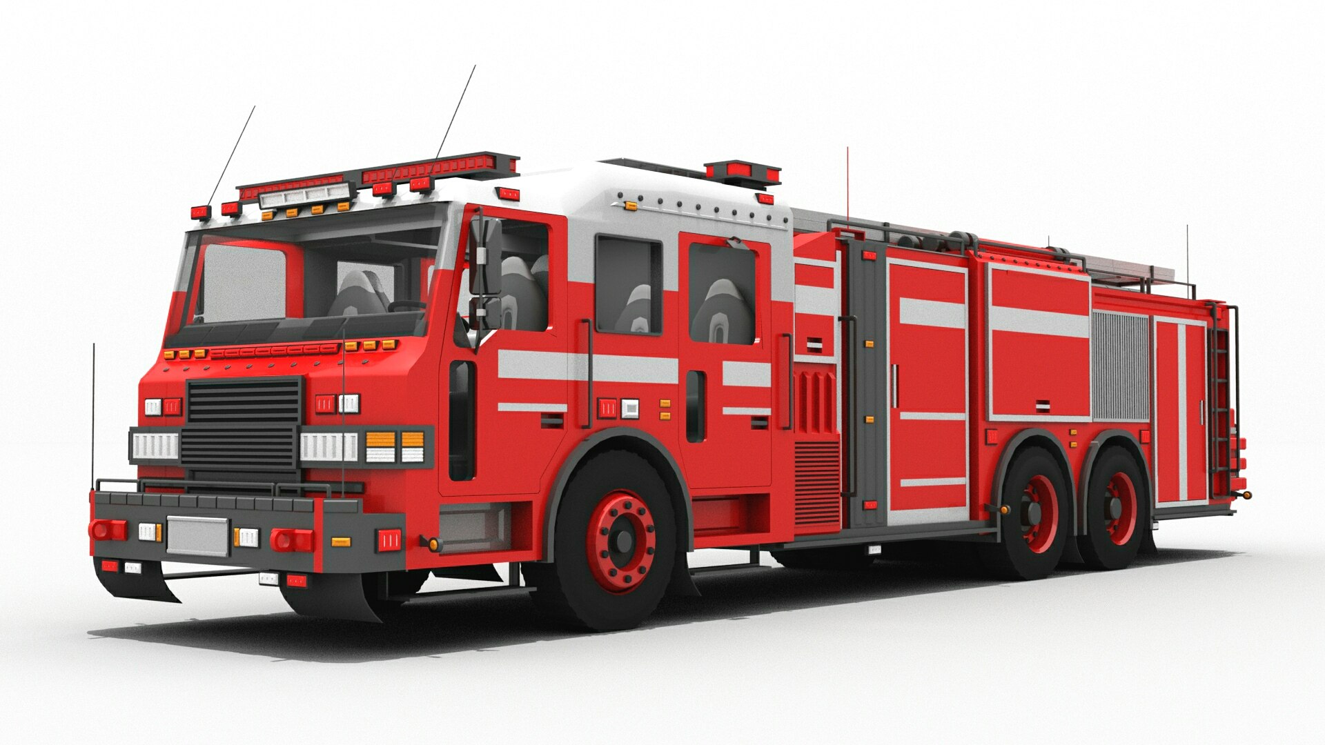 3D Rescue Fire Engine Truck 6x6 Unit Model - TurboSquid 1721442