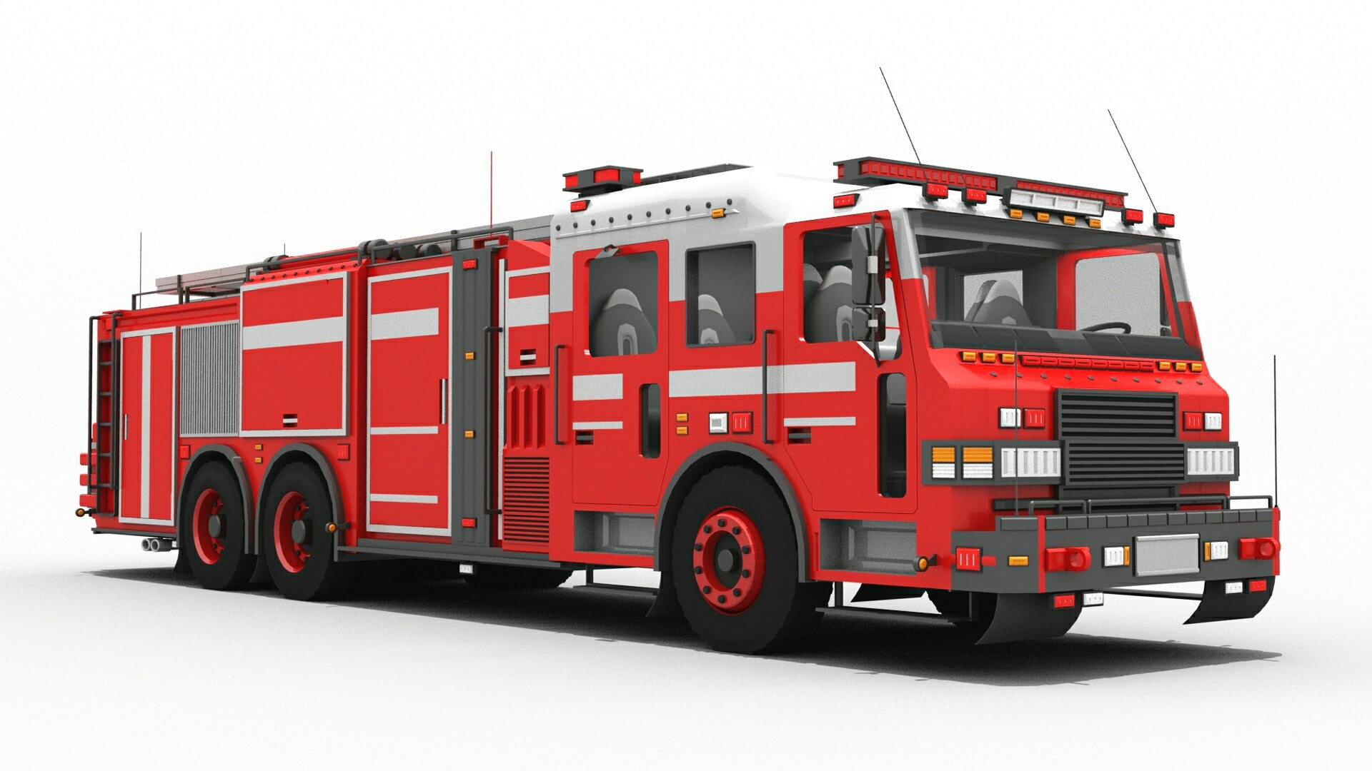 3D Rescue Fire Engine Truck 6x6 Unit Model - TurboSquid 1721442