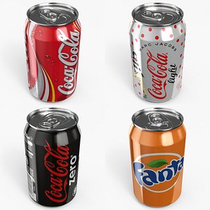 3D Beverage Cans 330 ml PBR Coca Cola Collection