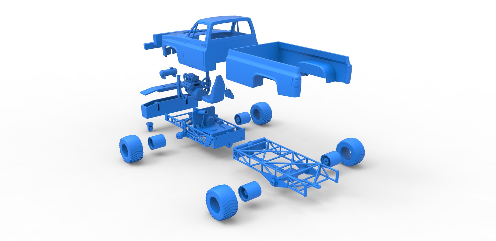 Diecast Pulling Truck 4wd Scale 1 To 25 3D Model - TurboSquid 1918691