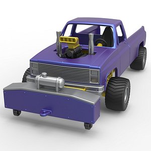 Diecast pulling truck 4wd Scale 1 to 25 3D model
