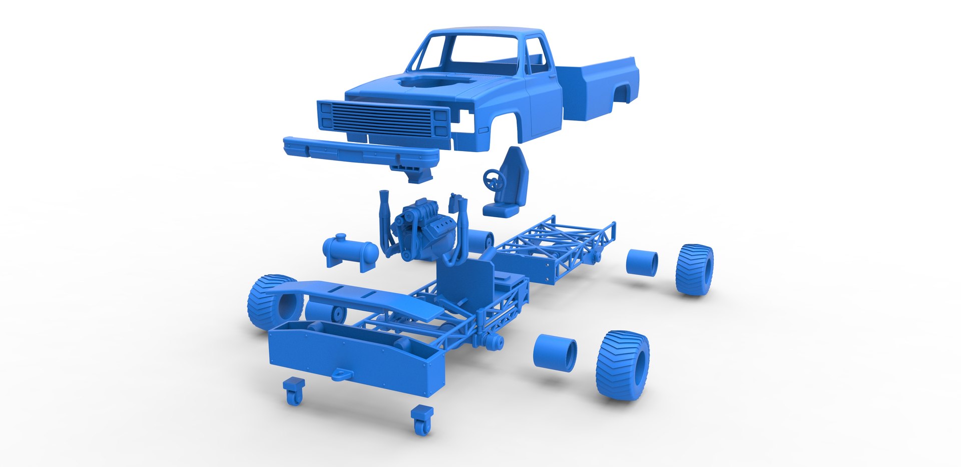 Diecast Pulling Truck 4wd Scale 1 To 25 3D Model - TurboSquid 1918691