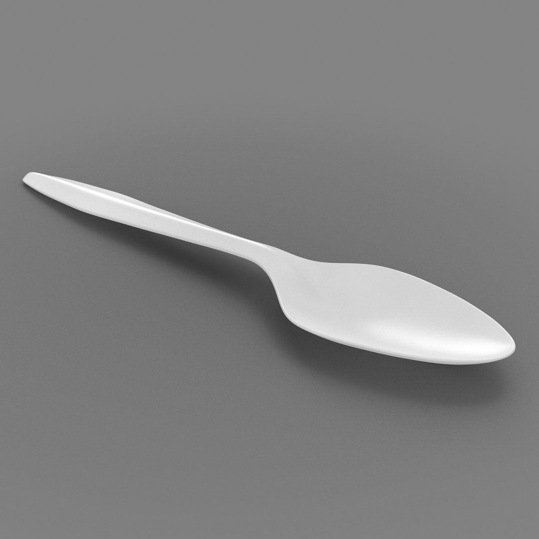 3d Plastic Spoon Modeled