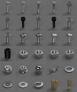 Real Hardware Vol 2 - Screws Bolts Nuts and Washers - 30 Models