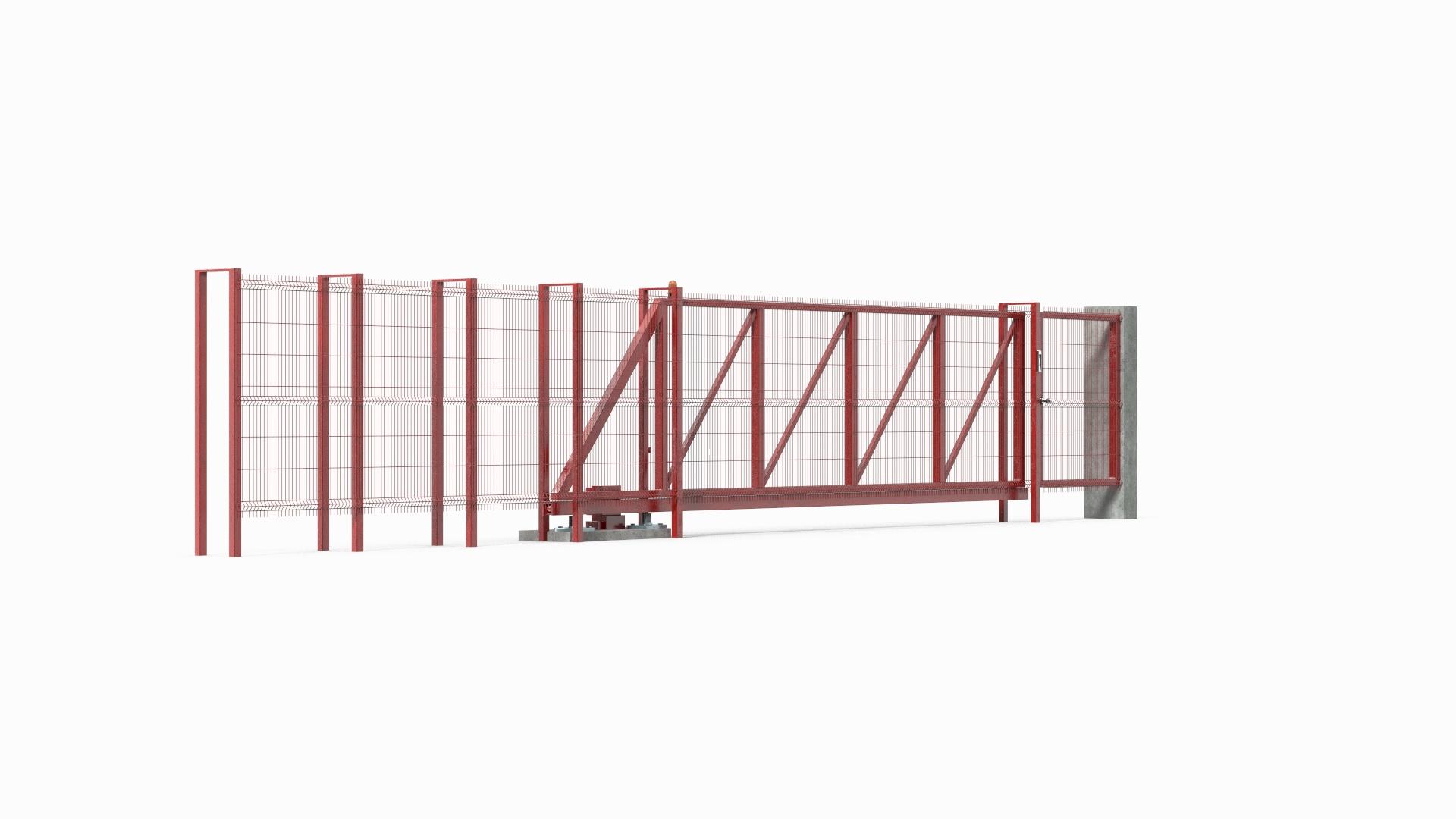 3D model Welded Mesh Gates Red TurboSquid 2175511