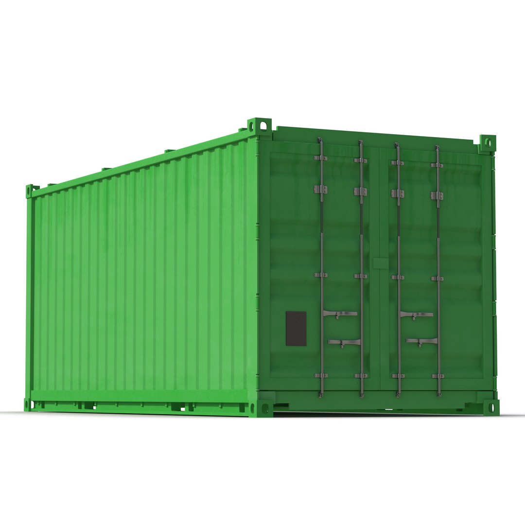 Collapsible ISO Container Green 3D Model 3D model preview