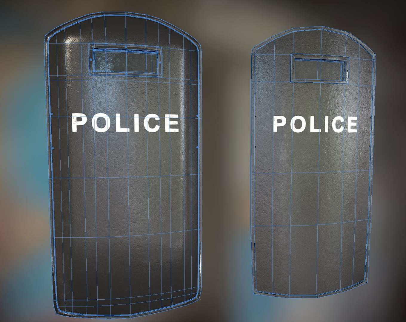 3d police shield pbr ready model