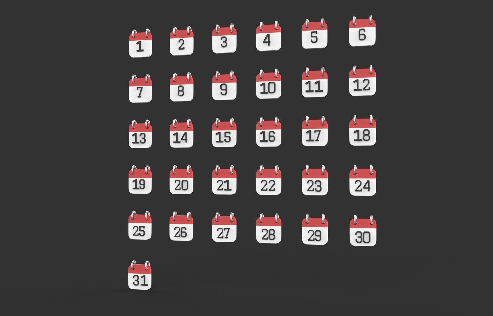 Calendar Icon 1- 31 3D model 3D model https://p.turbosquid.com/ts-thumb/Ey/bTCoxJ/Zi/calendaricontexture.3426/jpg/1735920372/1920x1080/fit_q87/1efc7d303721191df18edae41f5397c993158c40/calendaricontexture.3426.jpg