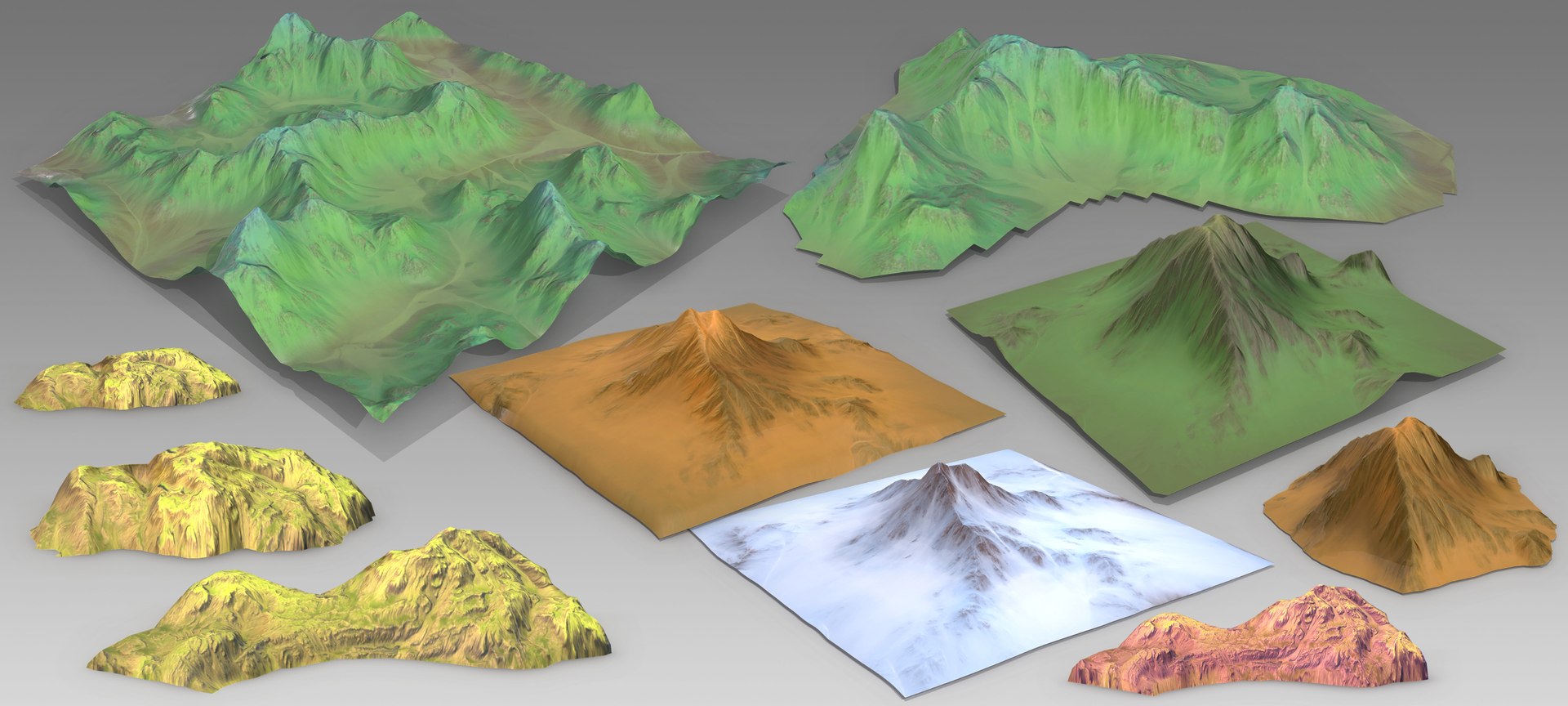 Rock Rockery Floating Empty Island Volcano Snow Mountain Ice Desert ...
