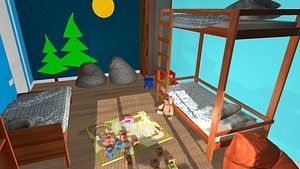 kids room - beds 3D