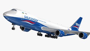 3D Boeing 747-8F Silk Way West Airlines model