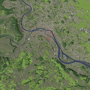 3D Liege Belgium - city and urban