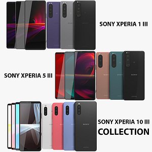 3D Sony Xperia mk. III Family Collection model