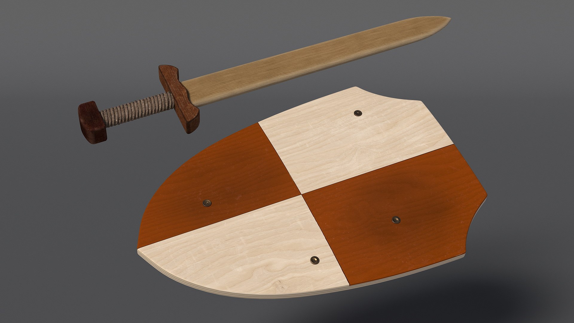 3D Toy Wooden Sword and Shield https://p.turbosquid.com/ts-thumb/Ey/vXALP5/ZT/toywoodenswordandshield3dsmodel012/jpg/1711305919/1920x1080/fit_q87/5f16814abbaeee105d29f5aa8406ac59b5205596/toywoodenswordandshield3dsmodel012.jpg