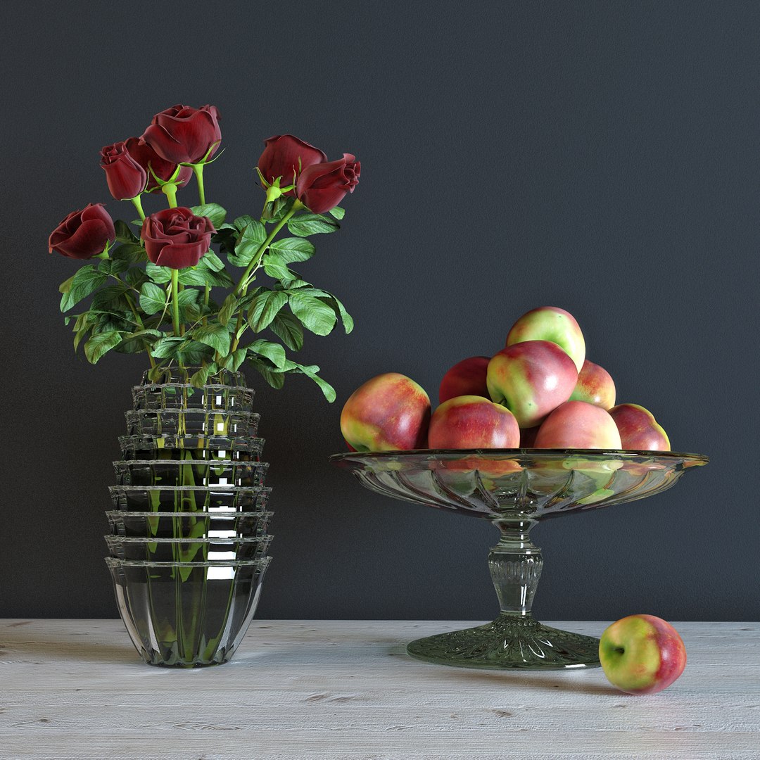 max red roses apples