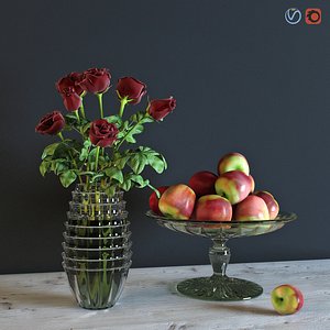 max red roses apples